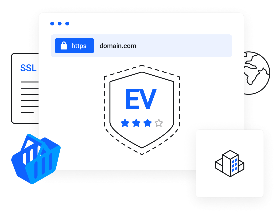 SSL Certificates - Ideal for sensitive webpages including ecommerce, online banking, account signups